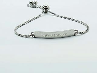 Sisters Forever Adjustable Bracelet In Stainless Steel