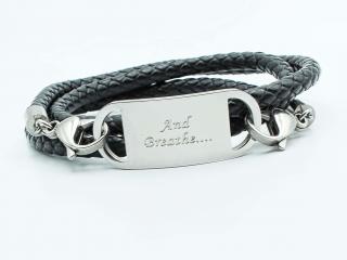 Wrap Around Braided Leather Inspirational Bracelet - Customisable