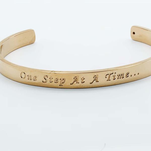 Rose Gold Stainless Steel Cuff Bangle  With Your Chosen EWE Mantra